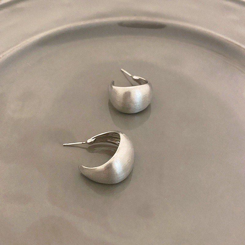 Matte online silver earrings