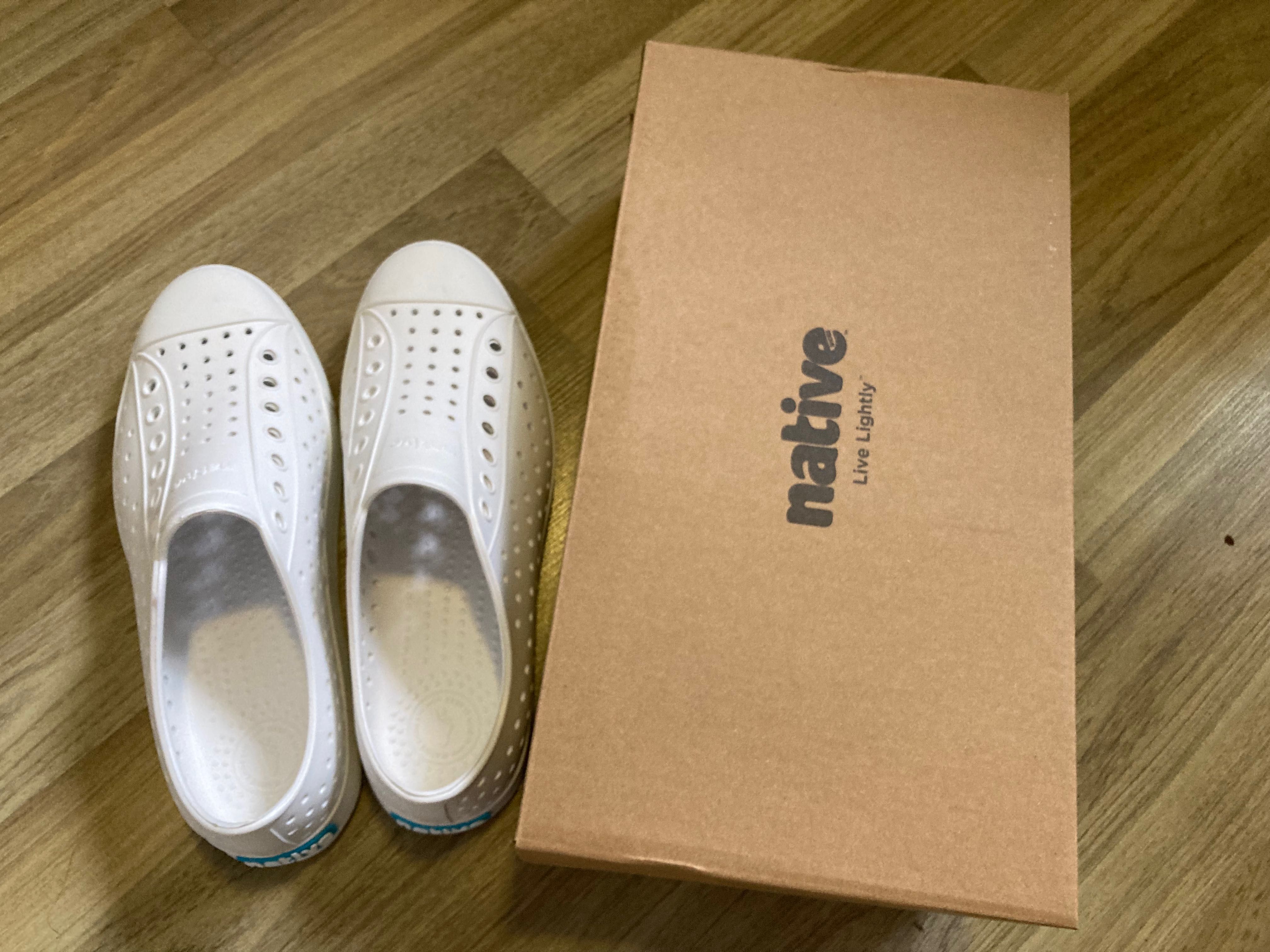 US M8 W10 Native Jefferson shell white shoes