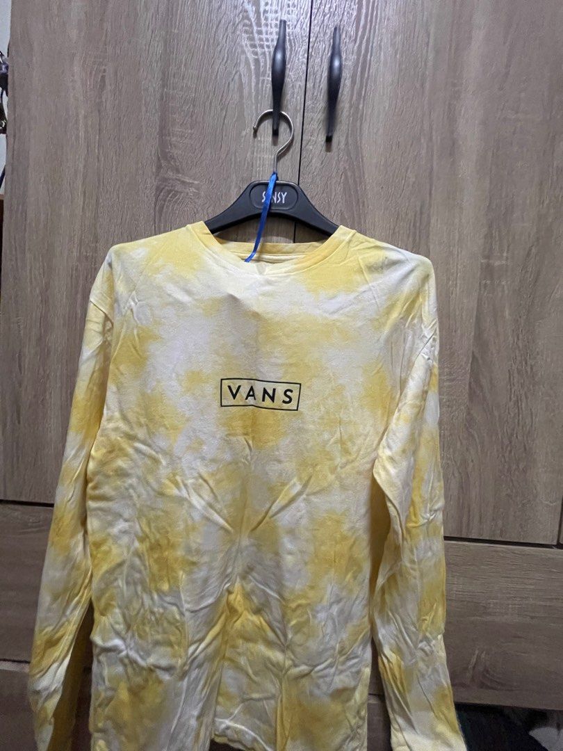 Vans 秋冬春衣服 長袖 淺黃色 Easy Box long sleeve tie dye t-shirt in yellow