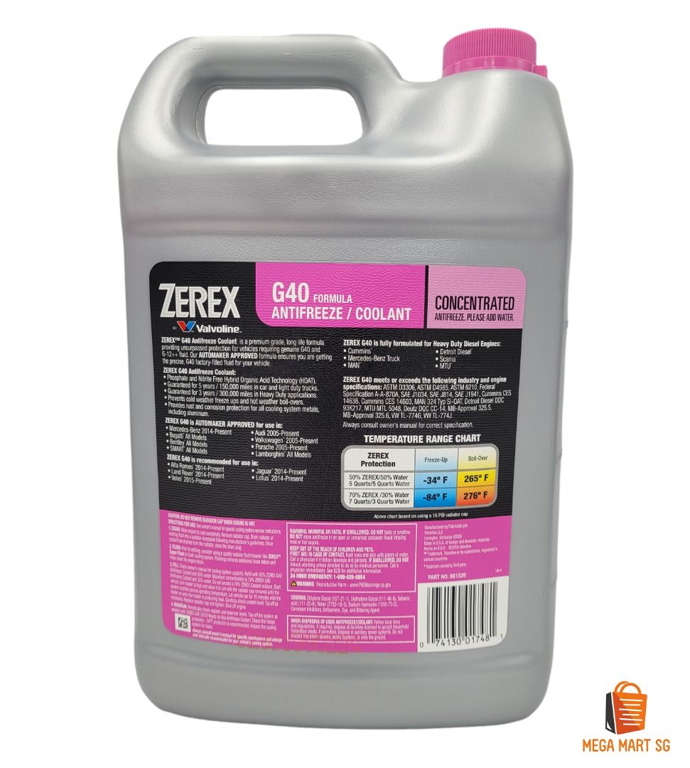 Vavoline Zerex G40 Antifreeze Coolant Concentrate, Car Accessories