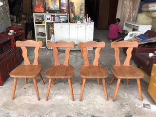 Vintage rustic dining chairs set of 4