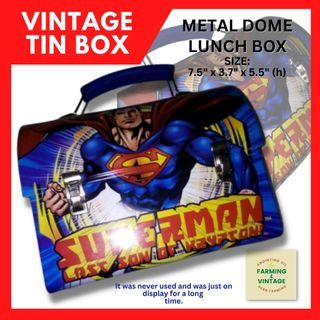 VINTAGE SUPERMAN LAST SON OF KRYPTON METAL DOME LUNCH BOX-TIN BOX 2001