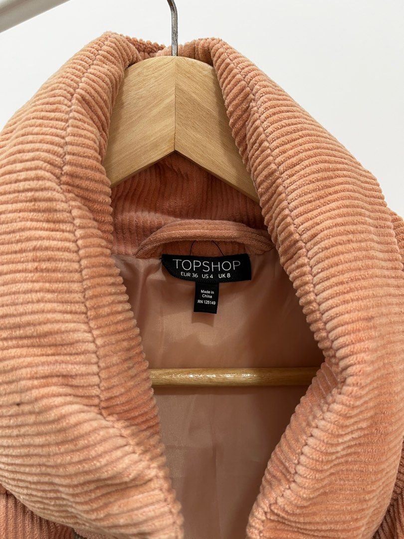 Topshop Corduroy Puffer Jacket