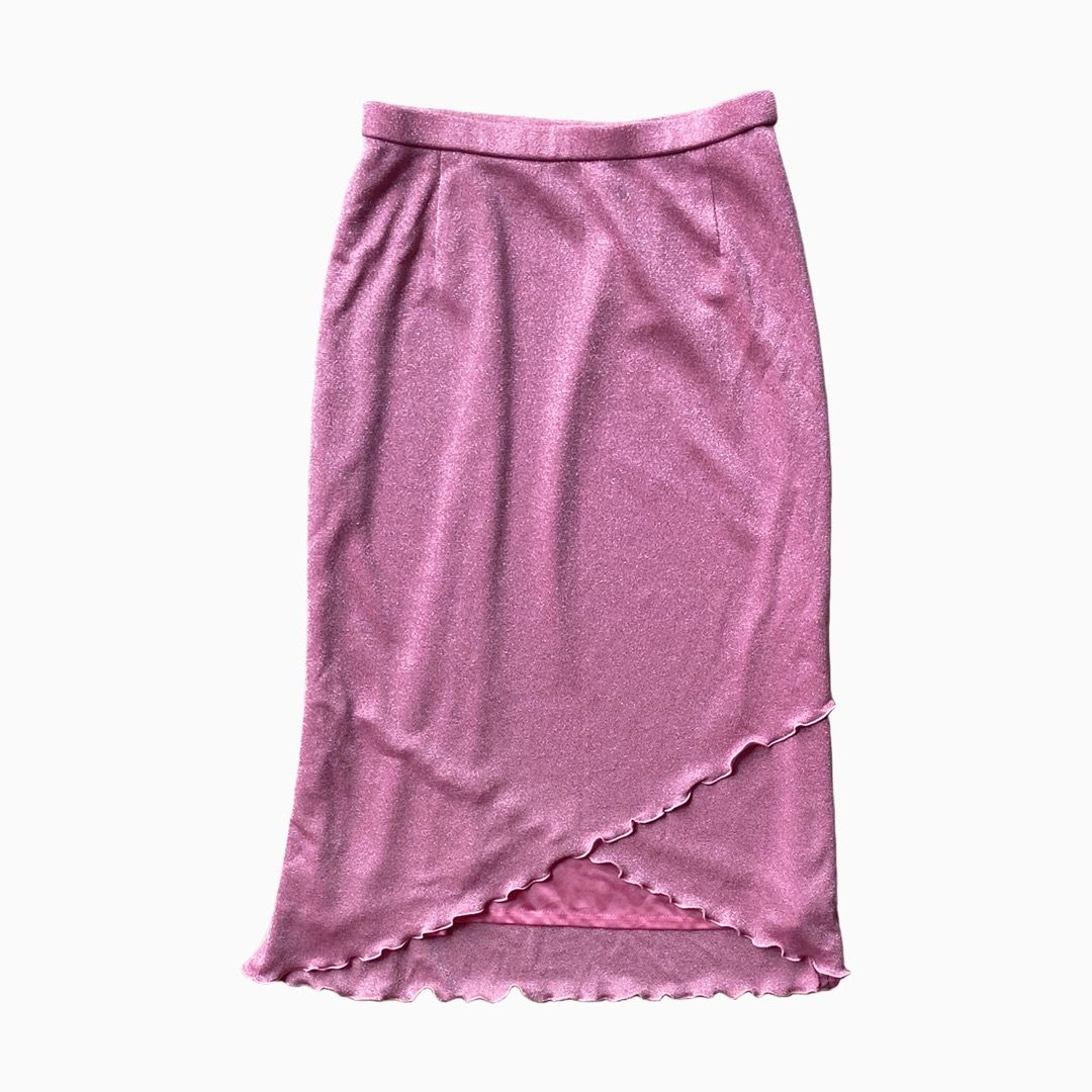 Pink midi skirt online 48