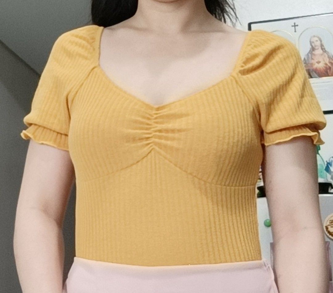 Yellow Top, Women's Fashion, Tops, Others Tops on Carousell — free download