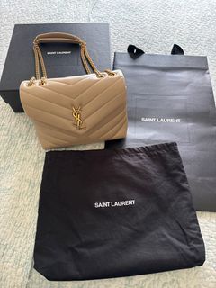 💯% Authentic YSL Black Lambskin Quilted Big Logo Shopping Tote Bag with  Pouch, Luxury, Bags & Wallets on Carousell