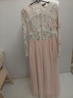 Zalia Cream Pink Floral Dress