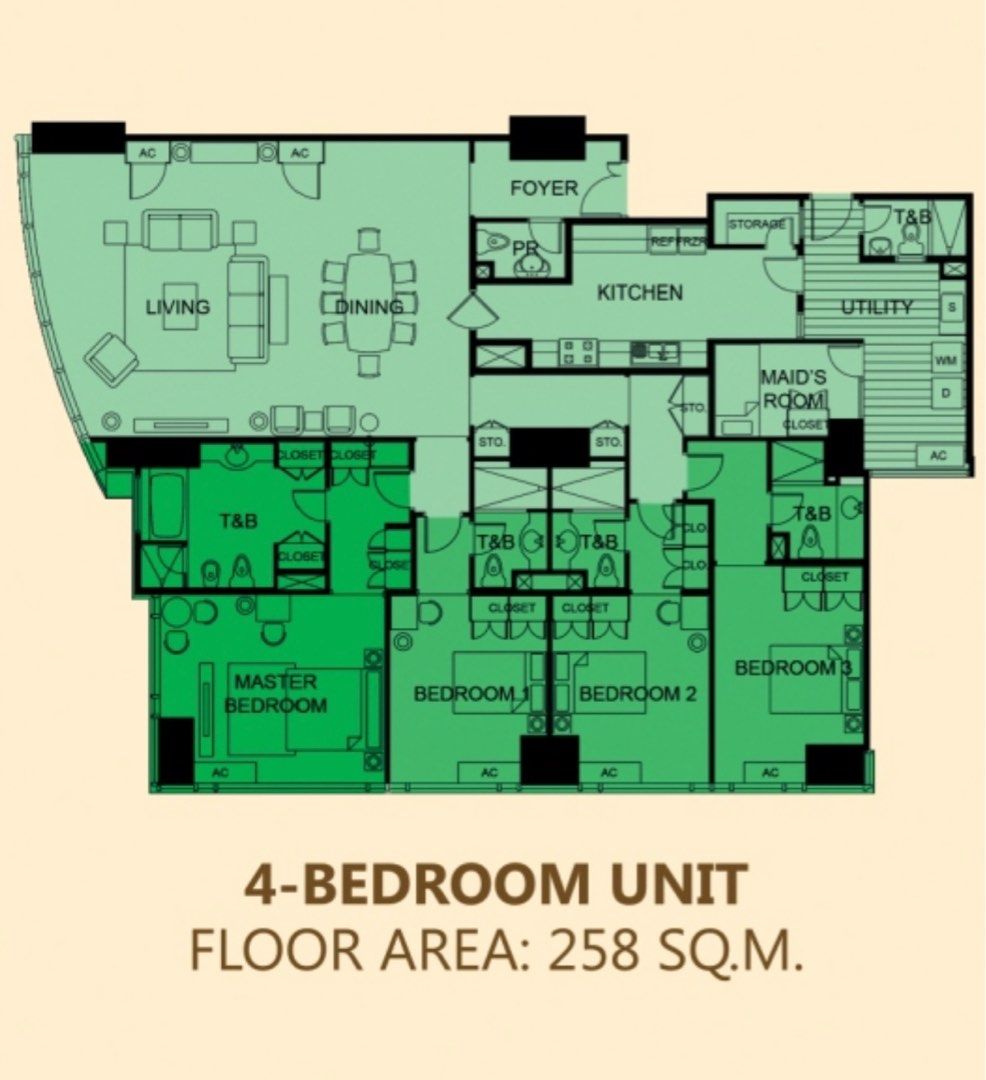 1322 Golden Empire Tower Roxas Blvd Ermita 4 Bedrooms fronting Manila Bay, Property, For Sale