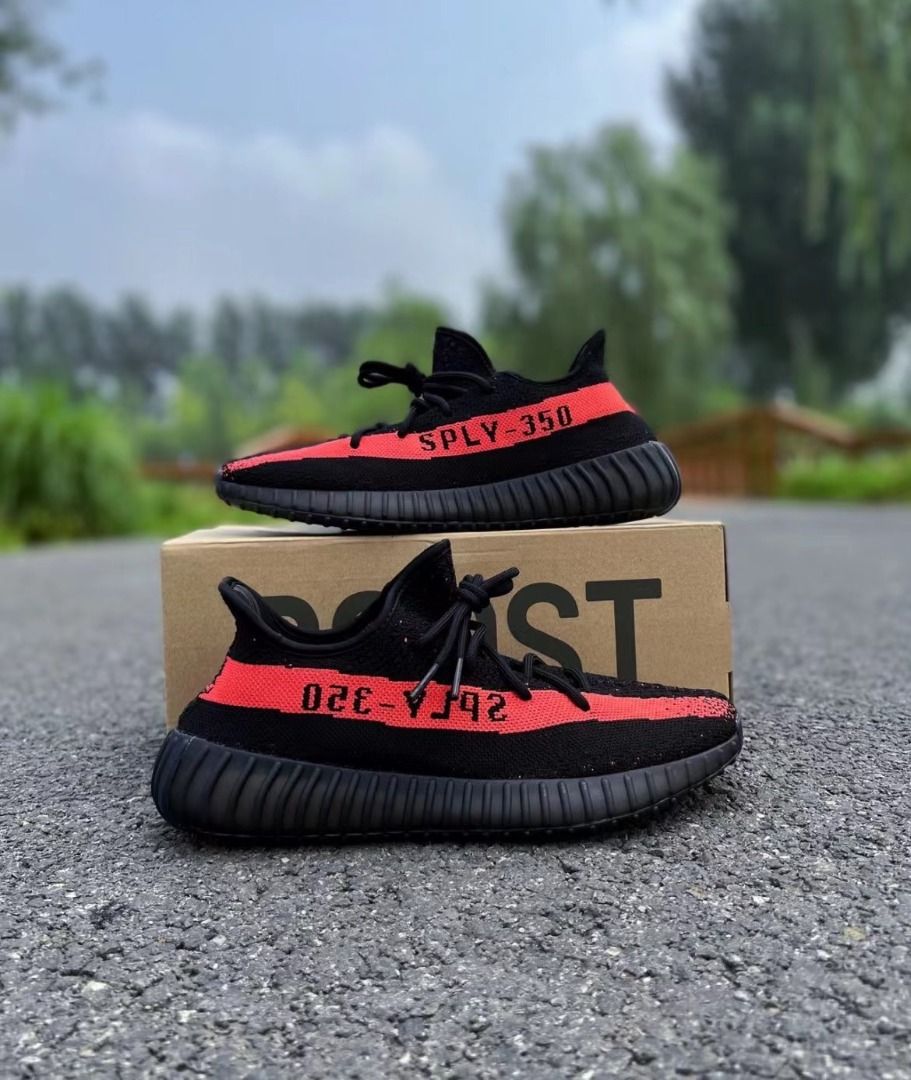 🍬 adidas originals Yeezy Boost 350 V2 Core Black Red」低筒運動