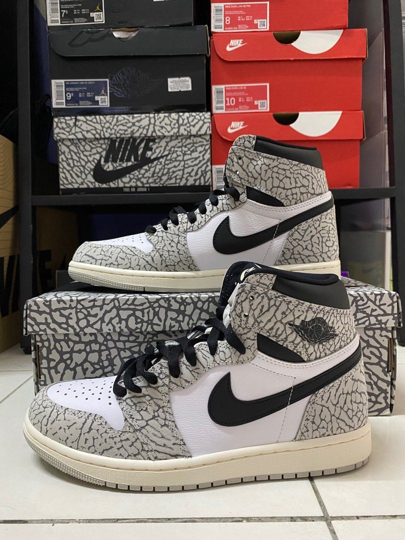 Jordan 1 retro white elephant cheap print