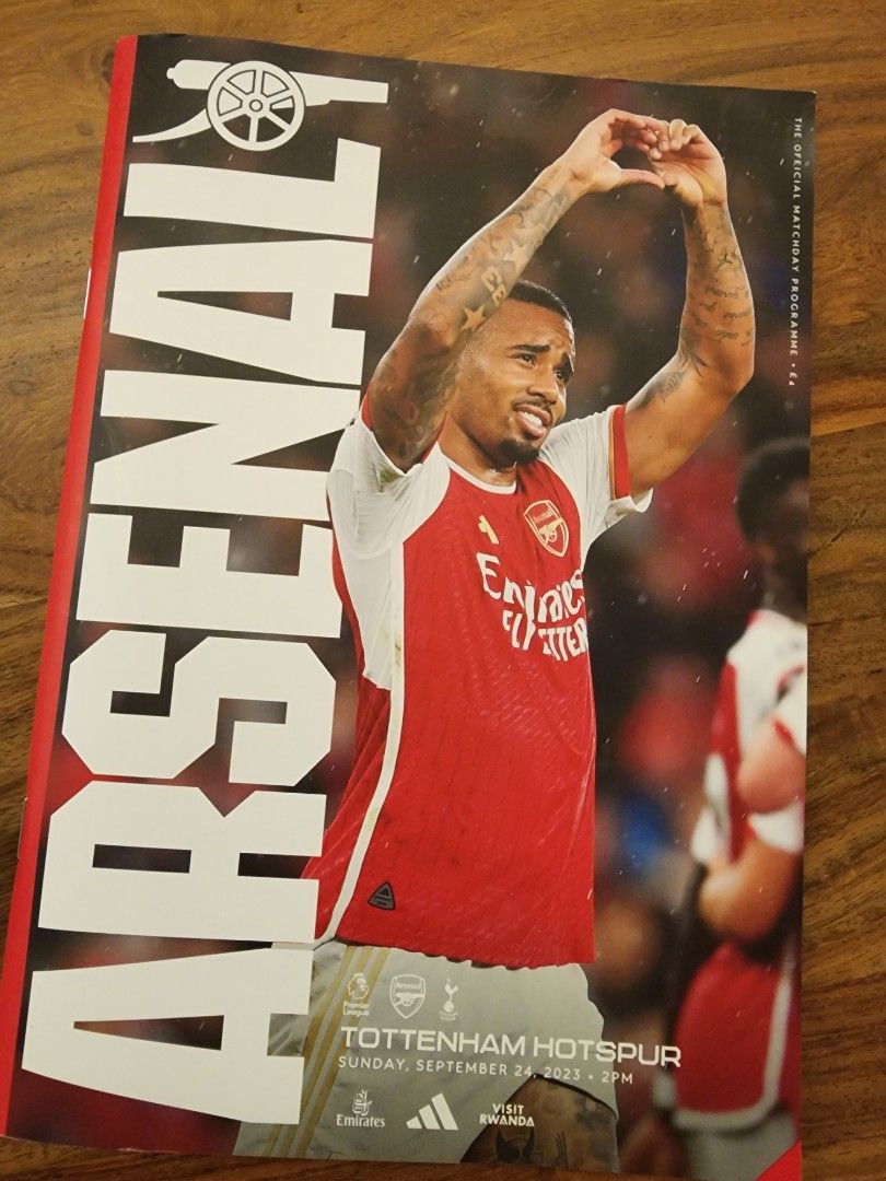 Arsenal vs Spurs Match Day Program, Hobbies & Toys, Books & Magazines ...