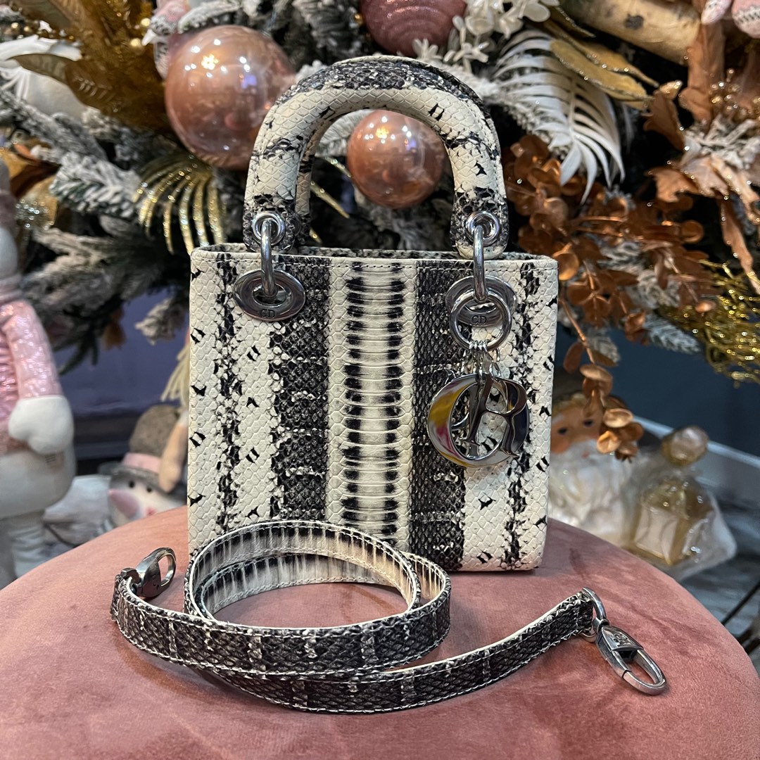 Lady dior hot sale snakeskin bag