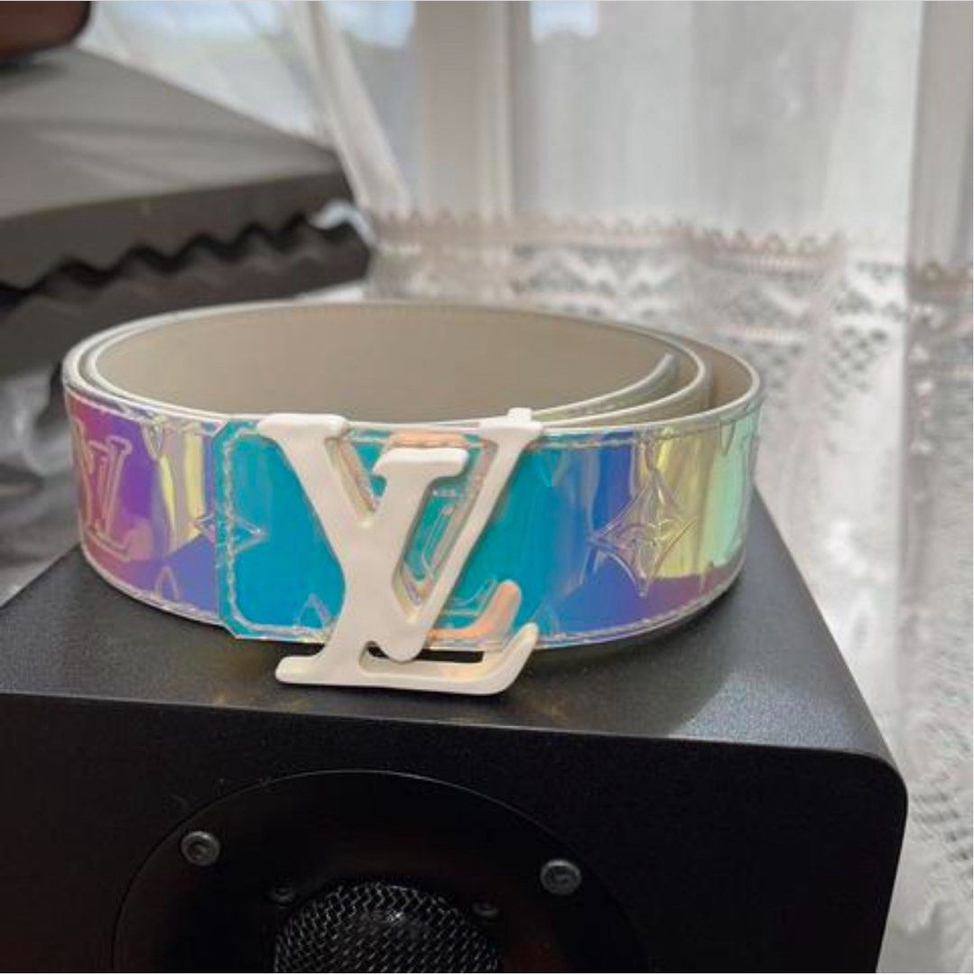 Louis Vuitton LV Shape Reversible Belt Monogram 40MM Prism/Black in  PVC/Calf Leather with Matte Black - US