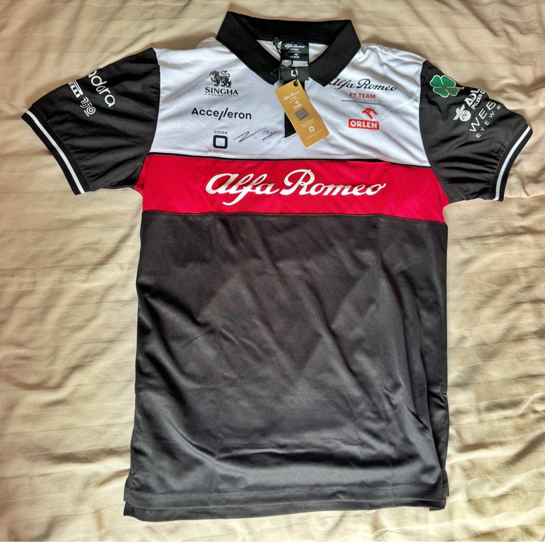 Autographed Official F1 Alfa Romeo Polo Men s Fashion Activewear
