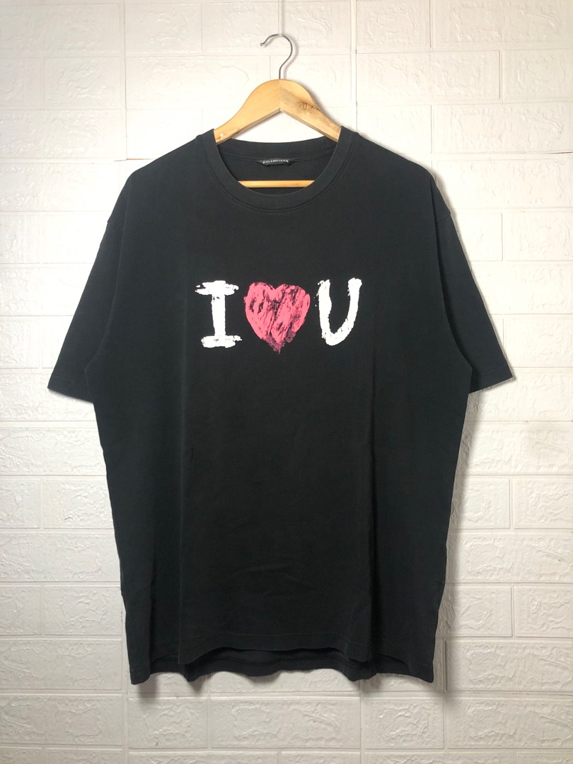 BALENCIAGA I LOVE U ダメージ加工 Tシャツ T Shirt Balenciaga I Love You Balenciaga Balenciaga I Luv U Print