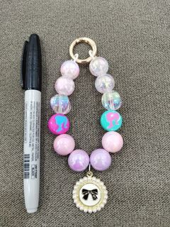 Barbie Ribbon Hp Straps Charm Beads Keychain