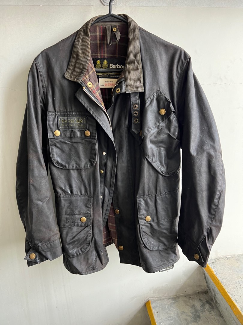 BARBOUR A7 INTERNATIONAL SUIT WAXED COTTON JACKET MADE IN ENGLAND