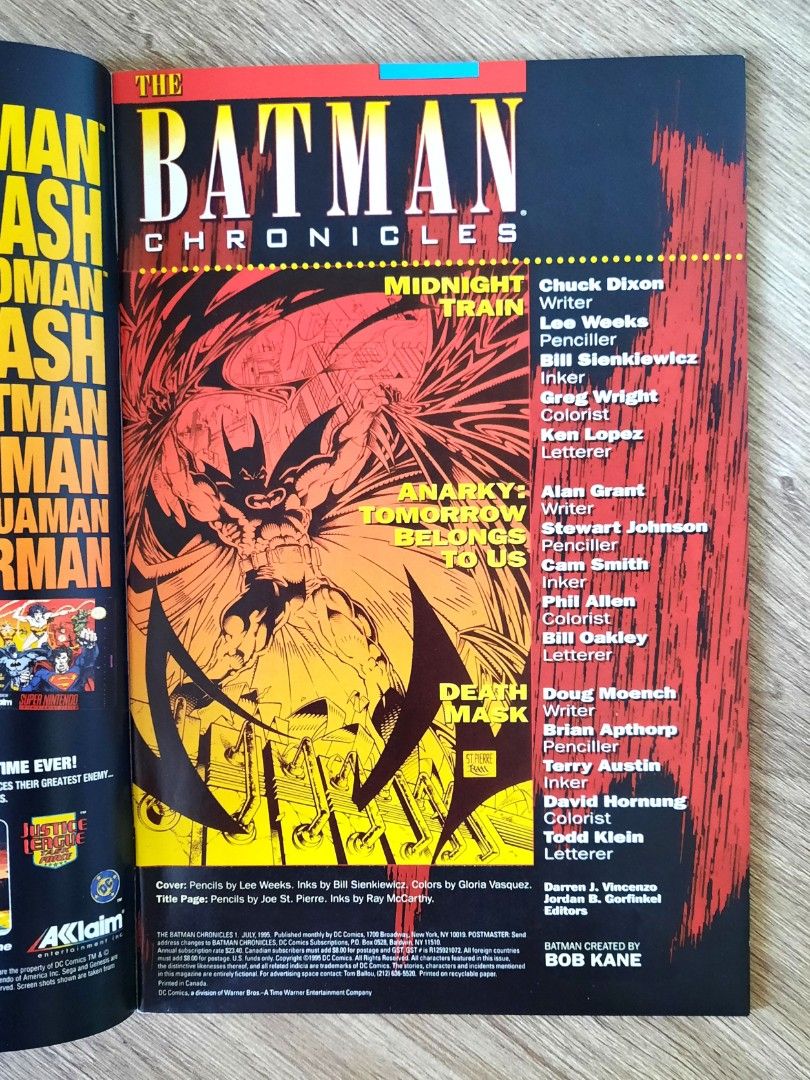 Batman Chronicles Vol 1 #1, Hobbies & Toys, Books & Magazines, Comics ...