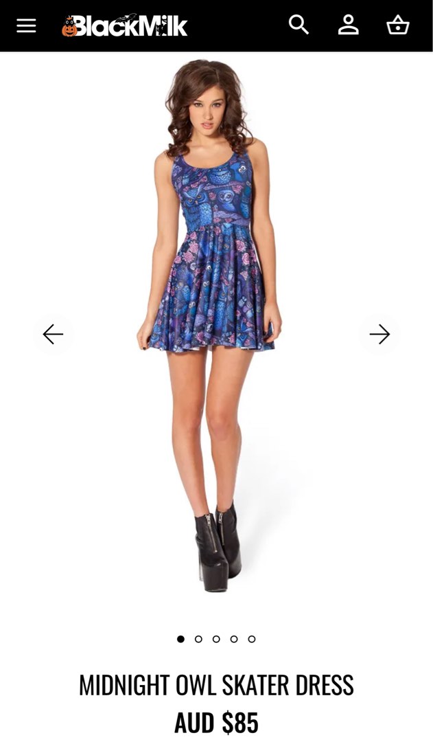 Blackmilk Midnight Owl Skater Dress Women s Fashion Dresses