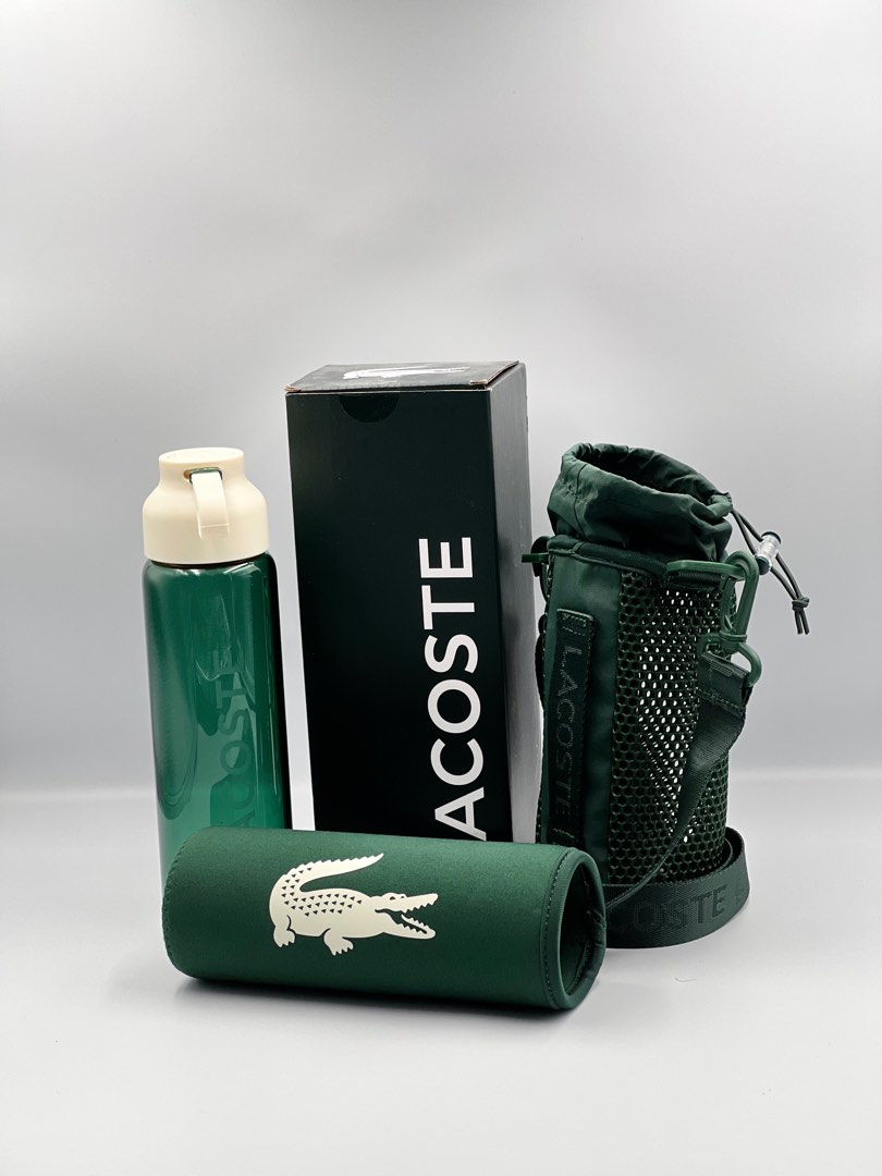 Brand New - Lacoste Glass Bottle with 2 sleeves, Furniture & Home ...