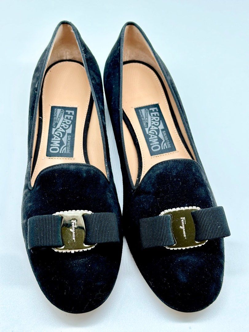 Ferragamo suede shop flats