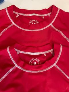 Burberry Kids~ woven red swim Top and Bikini 2 Sets
