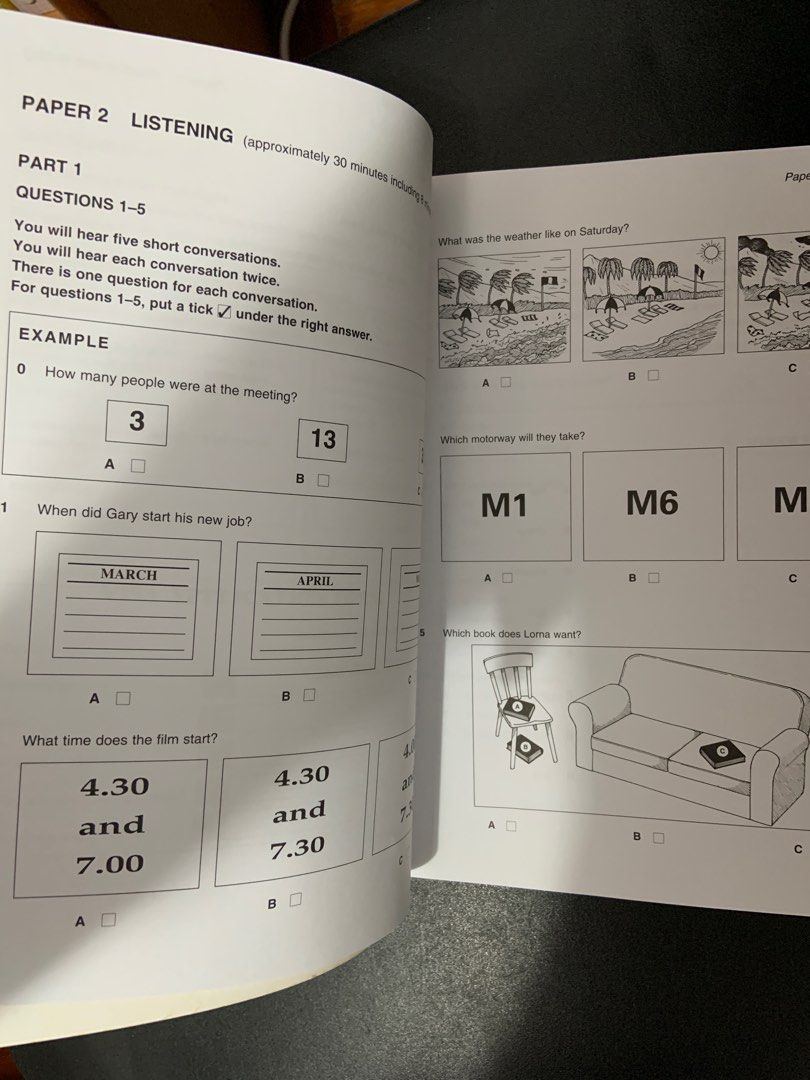 Cambridge Key English Test KET (With Answers) Book 3, 興趣及遊戲, 書本 & 文具 ...