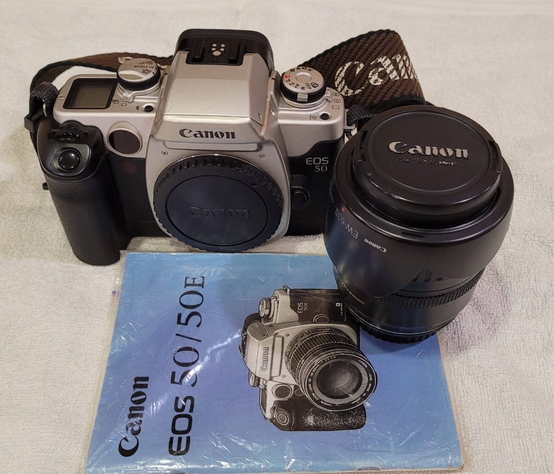 Canon film camera EOS50, Photography, Cameras on Carousell