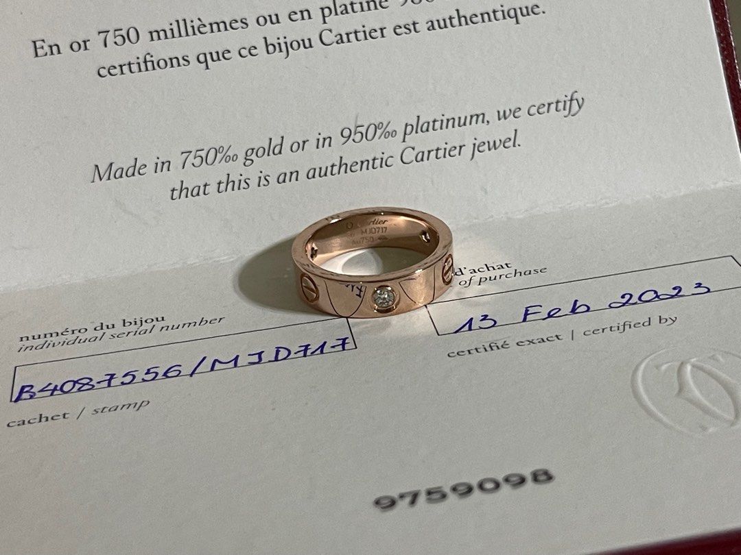 Cartier stamp sale on ring
