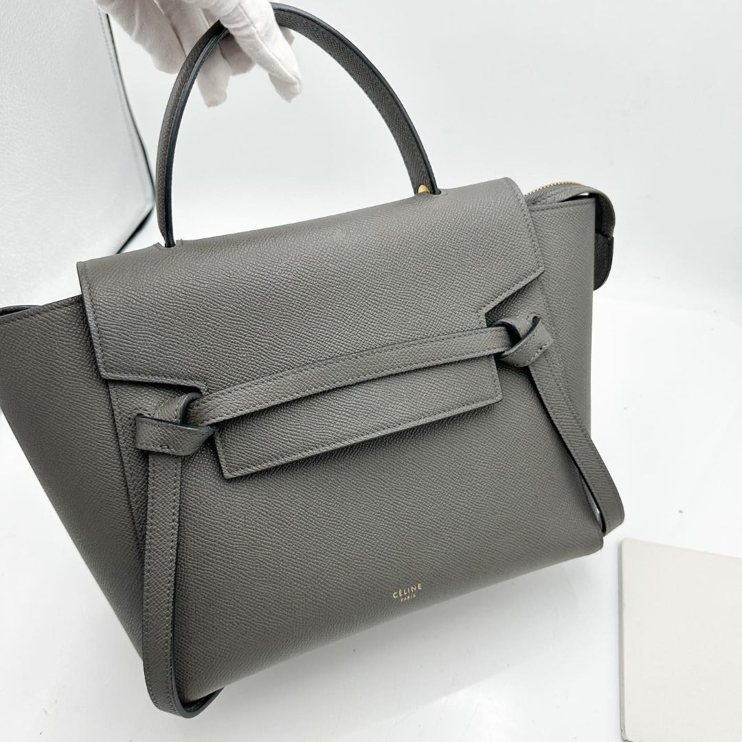 MICRO BELT BAG IN GRAINED CALFSKIN - GREY