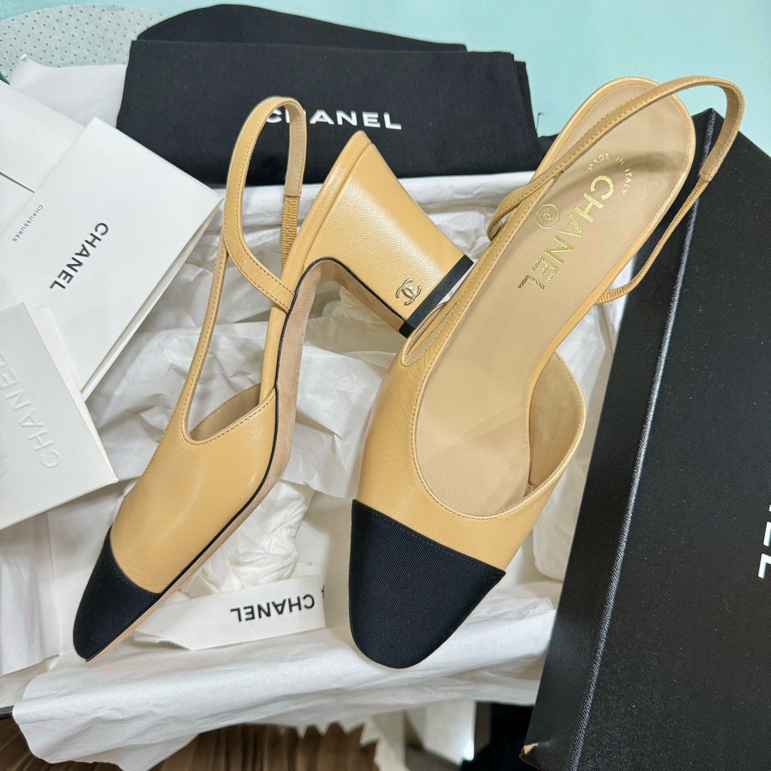 Chanel Slingback Heels, Women's Fashion, Footwear, Heels on Carousell