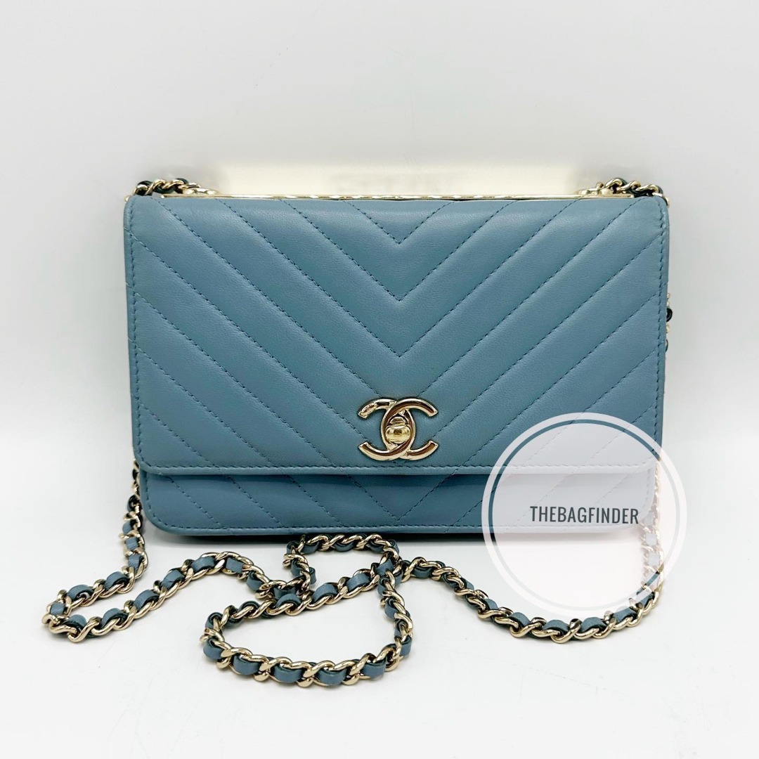 Chanel Trendy WOC Powder Blue, Luxury, Bags & Wallets on Carousell