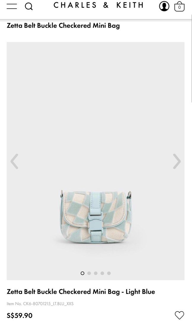 Light Blue Zetta Checkered Bucket Bag - CHARLES & KEITH US