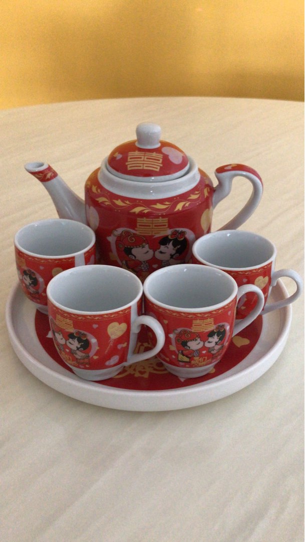 Chinese tea set wedding, Furniture & Home Living, Kitchenware