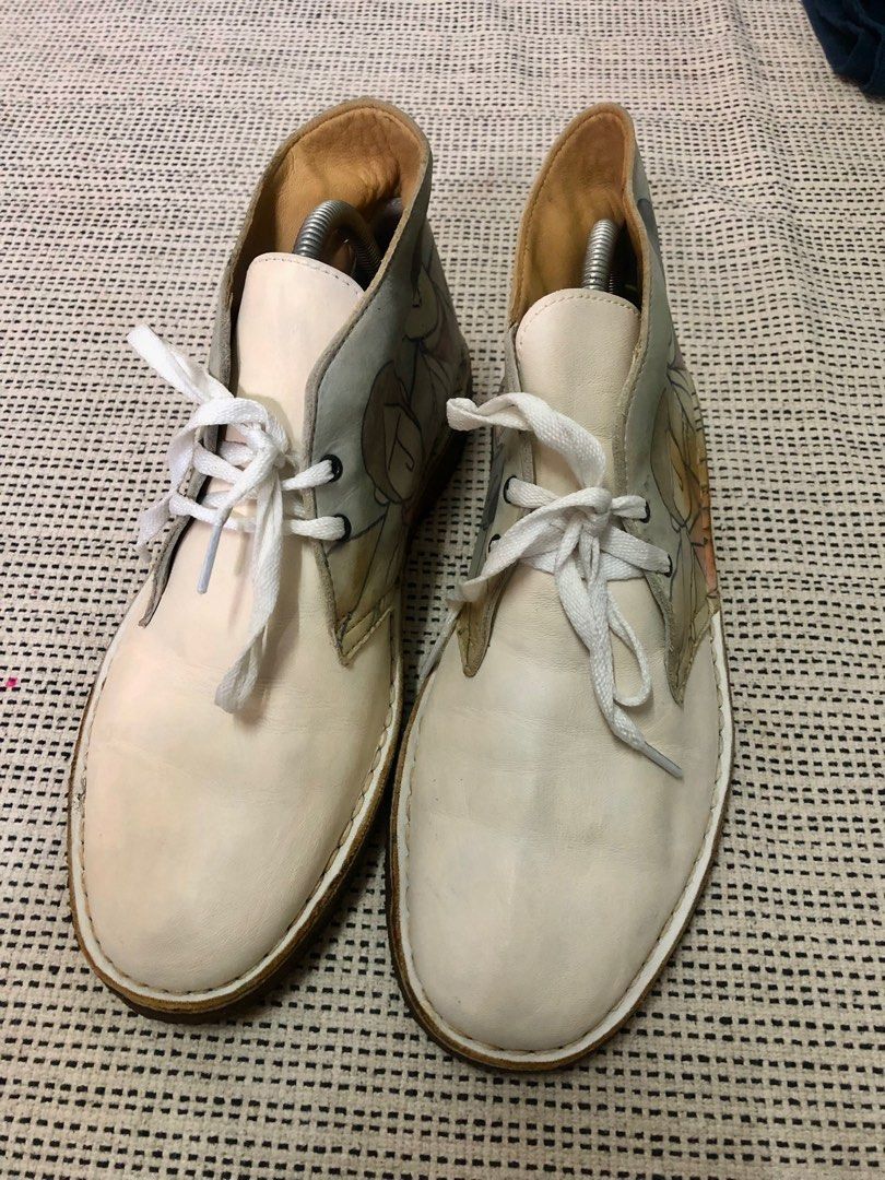 Clarks desert boots silver store