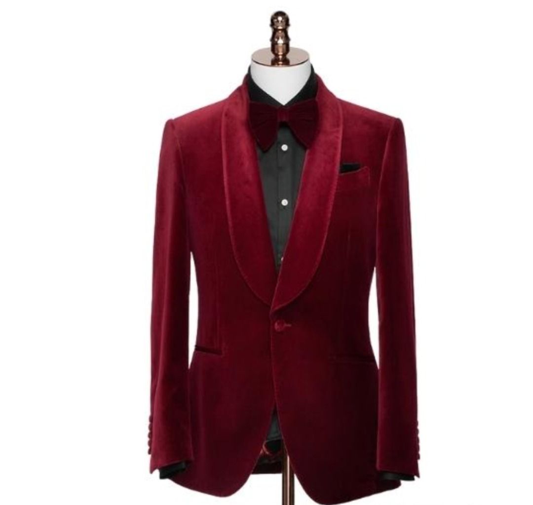 Maroon velvet tuxedo online