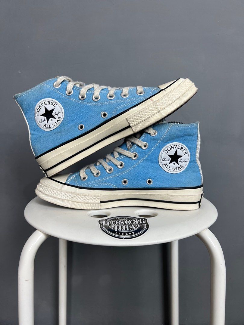 Converse All Star 70s Hi Blue Coast 37 Fesyen Wanita Sepatu di
