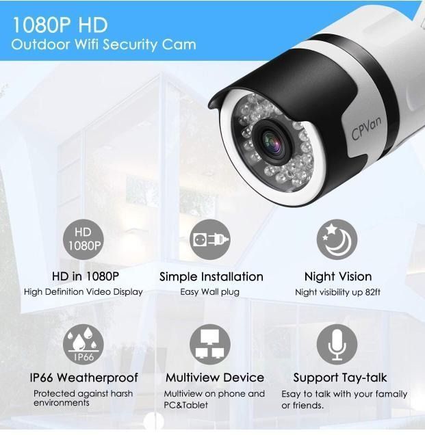 Cpvan 1080p sales outdoor security camera
