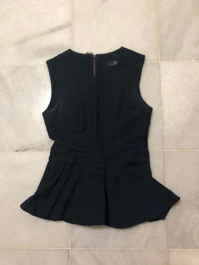 Cue navy peplum top