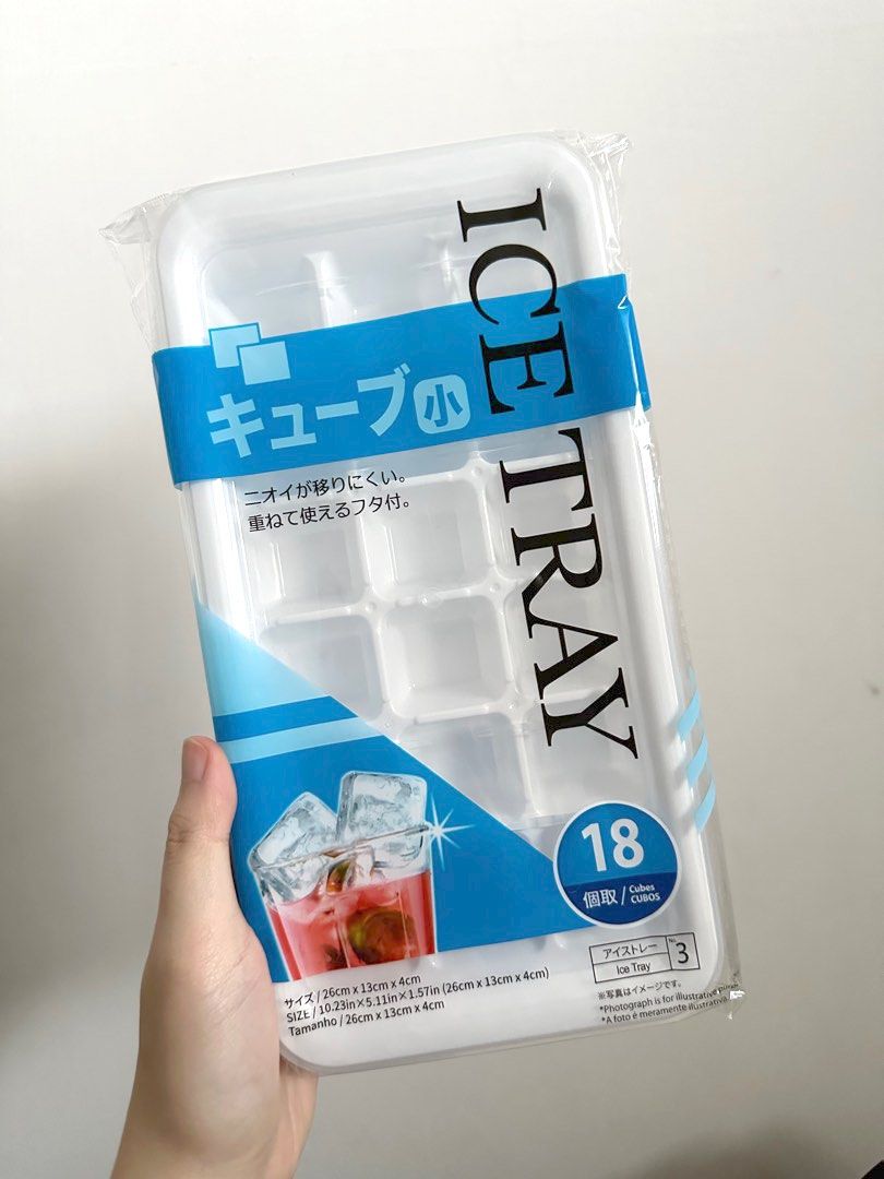 DAISO Ice Tray 18 Cubes with Lid, Furniture & Home Living, Kitchenware