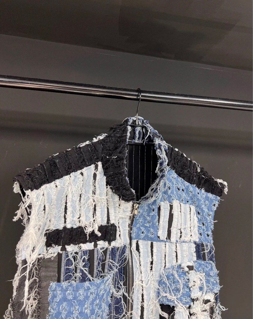 distressed boro frayed vest (Category: Coats, Jackets and Outerwear) located in Manila. Submitted by allinthiswall (Listing ID 1258191722, Image 2). Description: pre selling ⛓️⛓️ boro jacket heavily distressed boro frayed jacket😏🌐 Fits small to xl ( free size ) 2-3 weeks eta ( cuz made to order 😌 ) feel free to hit my dm for other pics and details! 💡 -12,000 🦋⚡️ a piece.. shipped 📧.