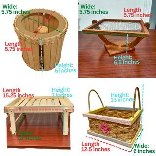 Eco Friendly Wood Home Improvements : Tissue Holder Fruit Basket Bed Food Tray Square Basket