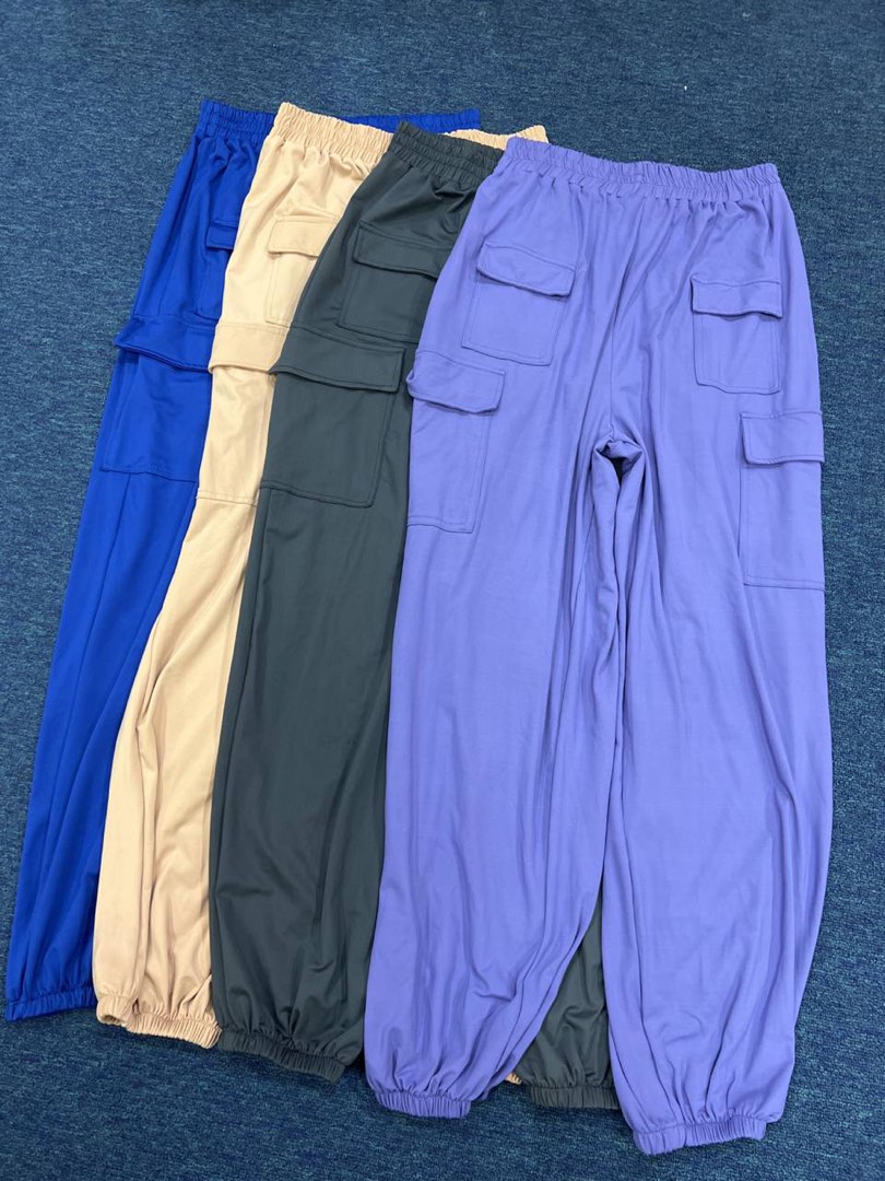 Electric Blue Cargo Jogger Pants 1st on the Left, Women's Fashion