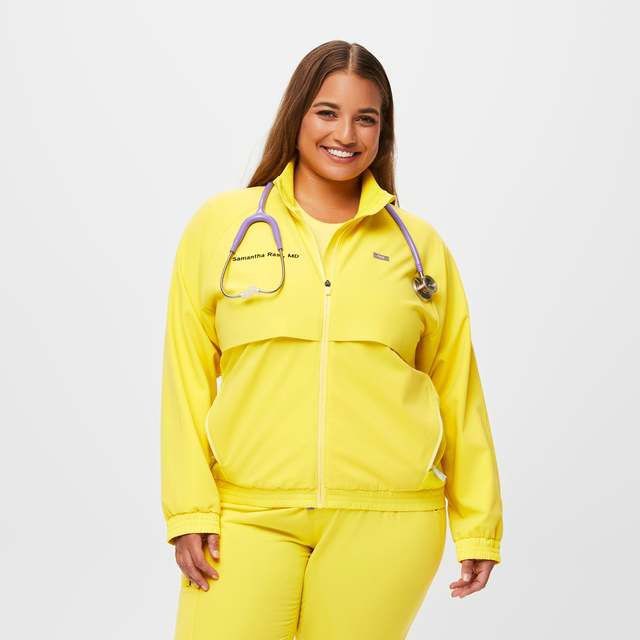 Yellow scrub jacket hot sale