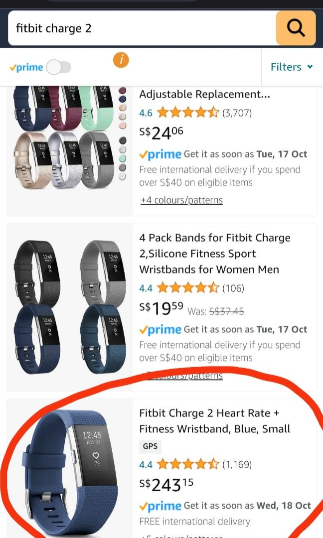 Fitbit Charge 2 Fitness Wristband Electronic Smart Watch Samsung