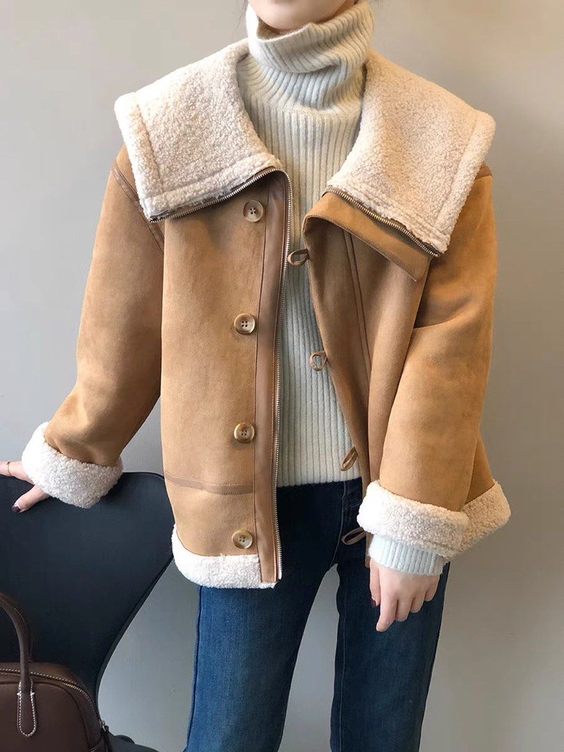 Fur lined biker sales jacket womens