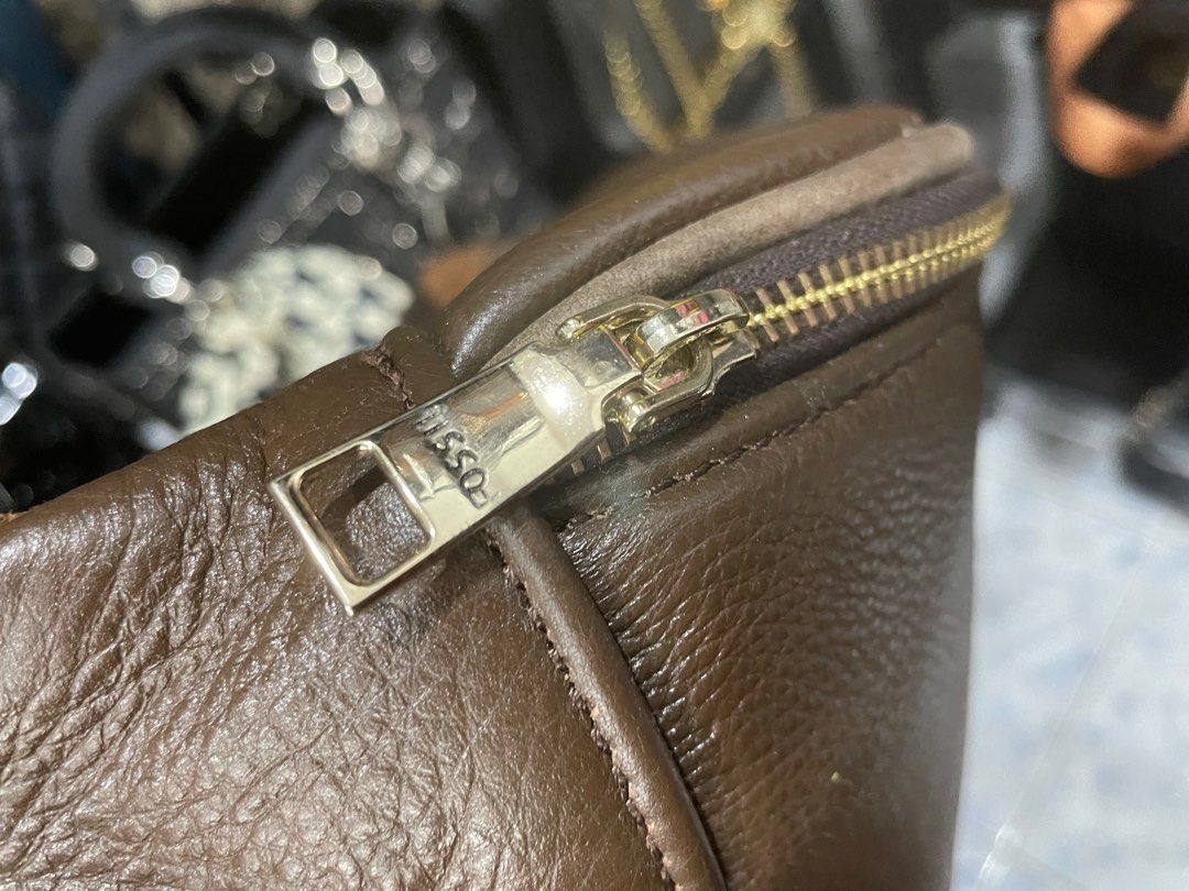 Fossil Brown Leather Waist Bag, Men's Fashion, Bags, Belt bags