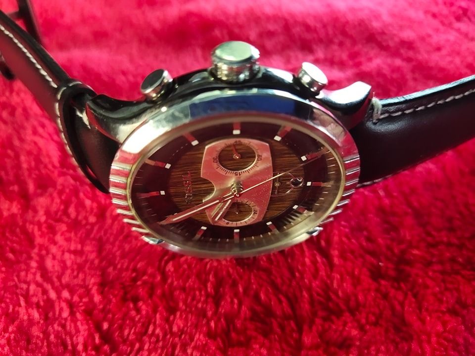 Fossil Men s FS4441 Chronograph Brown Face Black Buckle Strap