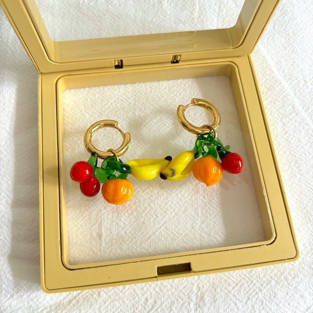 Fruit hoop earrings outlet