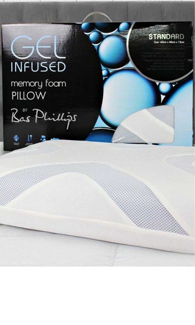 Gel Infused Memory Foam Pillow Furniture Home Living Bedding
